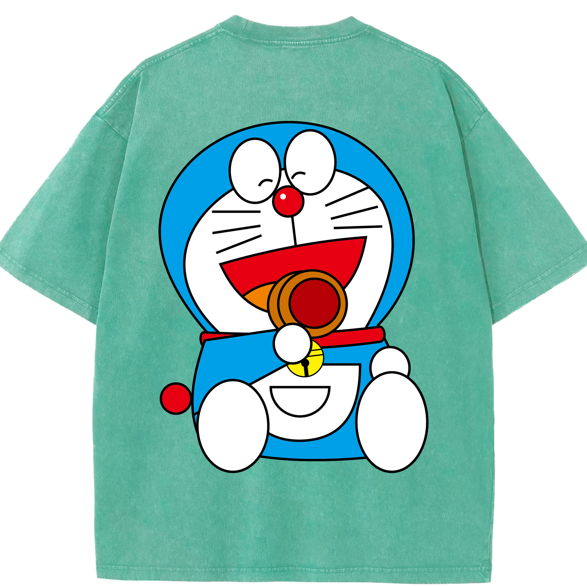 （画像用） ドラえもん Doraemon 綿100% ヴィンテージ風 半袖Tシャツ（背面プリント）